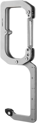KEEPO LINK 3-in-1 EDC Titanium Carabiner Keychain Clip with Measuring Ruler, 180° Folding Purse Hook for Table & Outdoor Use, OLL01 in Kuwait