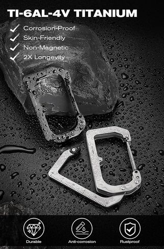 KEEPO LINK 3-in-1 EDC Titanium Carabiner Keychain Clip with Measuring Ruler, 180° Folding Purse Hook for Table & Outdoor Use, OLL01 in Kuwait