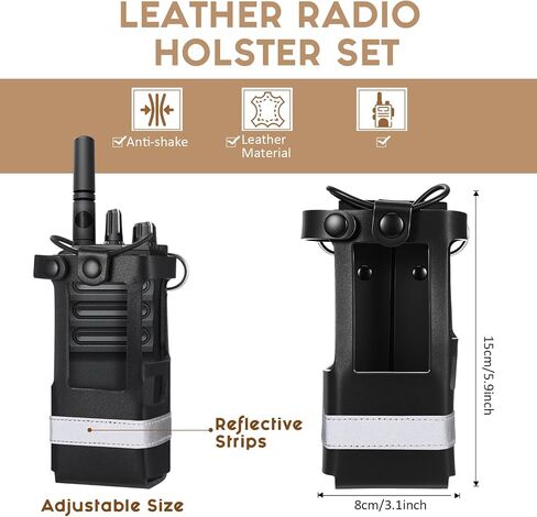 Radio Strap Firefighter Leather Radio Holster Bundle Set Includes Holster, Strap, sway Tape, Cord Keepers for Firefighters EMS EMT Polices (Classic) in Saudi Arabia