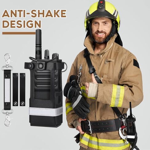 Radio Strap Firefighter Leather Radio Holster Bundle Set Includes Holster, Strap, sway Tape, Cord Keepers for Firefighters EMS EMT Polices (Classic) in Saudi Arabia