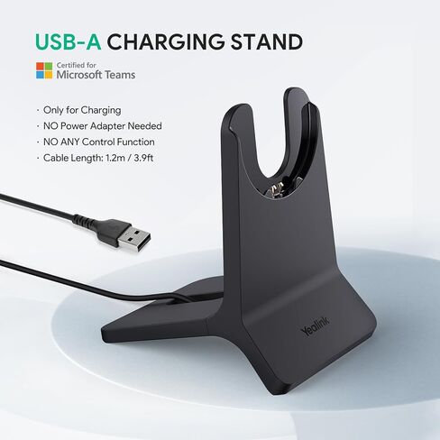 Yealink BH74 with Stand ANC Wireless Bluetooth Headset with Mic for Work, 6-mics Hybrid ANC Tech, Microsoft Teams Premium Open Ofﬁce Certified Headsets, up to 32h Talking Battery Life, Zoom Certified in Saudi Arabia