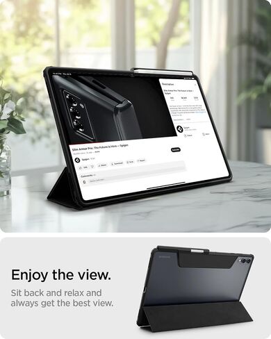 Spigen for Galaxy Tab S11 Ultra Case (2025), Ultra Hybrid Pro Protective Tri-Fold Cover with Transparent Back and S Pen Holder, 14.6 inch, Black in Saudi Arabia