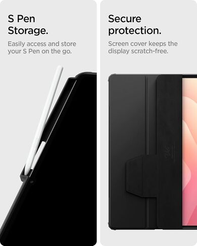 Spigen for Galaxy Tab S11 Ultra Case (2025), Ultra Hybrid Pro Protective Tri-Fold Cover with Transparent Back and S Pen Holder, 14.6 inch, Black in Saudi Arabia