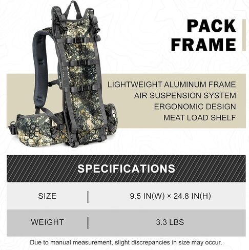Backpack Frame - Lightweight Aluminum Pack Frame for Backpacking, Hiking, Meat-Hauling, Large Load Hunting Camo in Saudi Arabia