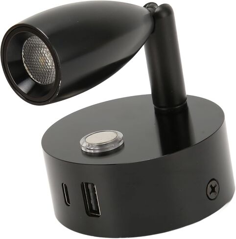 ضوء قراءة RV مع منفذ USB من النوع C ضوء ليلي أزرق 3 ألوان يعتم مصباح قراءة القارب مفتاح لمس مصقول DC12‑24V لغرف نوم RV وكبائن اليخوت والخزائن (أسود) in Saudi Arabia