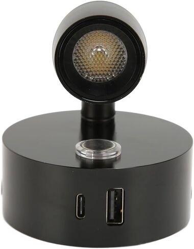ضوء قراءة RV مع منفذ USB من النوع C ضوء ليلي أزرق 3 ألوان يعتم مصباح قراءة القارب مفتاح لمس مصقول DC12‑24V لغرف نوم RV وكبائن اليخوت والخزائن (أسود) in Saudi Arabia