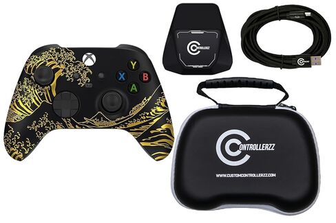 Custom Controllerzz Controller Bundle – Includes Custom Wireless Controller for Xbox Series X/S, Xbox One, PC & Braided USB-C Cable, Controller Stand, & Universal Protective Case in Kuwait