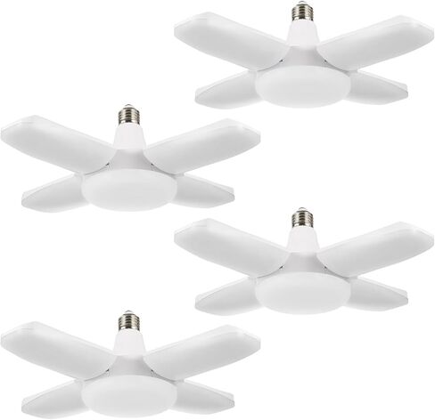 YWD 4 حزمة ضوء جراج LED لمستشعر الحركة، E26/E27 برغي رادار ذو تردد ثابت، ضوء LED مثبت على السقف للحركة للجراج/المتجر/الشرفة - 60W 6000LM 6500K in Saudi Arabia