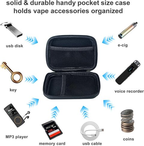 Smell Proof Case Vape Case Christmas Presents for Women TSA Approved 5.0 inch Tech Pouch Fit in Purse for Discreet Personal Air Filter Vape Mod Vapes Cartridge Cords E cig Travel Essentials (Empty) in Saudi Arabia