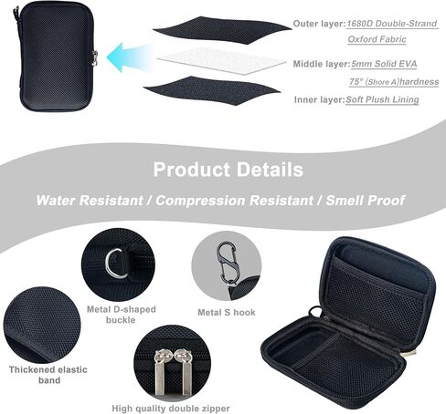 Smell Proof Case Vape Case Christmas Presents for Women TSA Approved 5.0 inch Tech Pouch Fit in Purse for Discreet Personal Air Filter Vape Mod Vapes Cartridge Cords E cig Travel Essentials (Empty) in Saudi Arabia