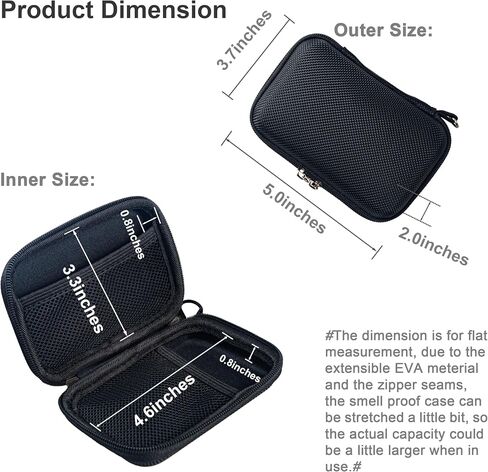 Smell Proof Case Vape Case Christmas Presents for Women TSA Approved 5.0 inch Tech Pouch Fit in Purse for Discreet Personal Air Filter Vape Mod Vapes Cartridge Cords E cig Travel Essentials (Empty) in Saudi Arabia