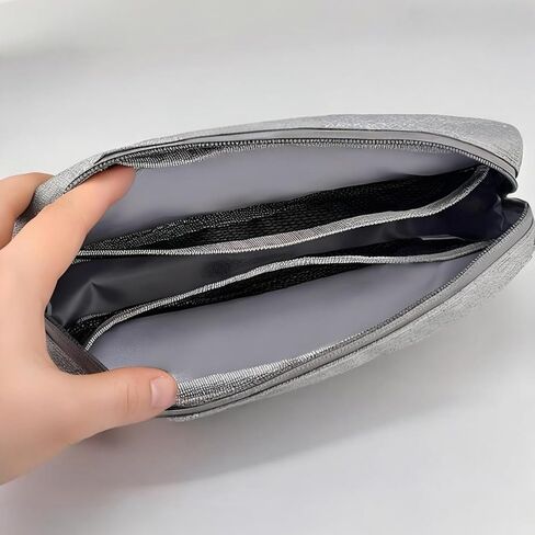 Electronics Organizer Travel Case, Travel Bag Cable Organizer for Essentials, Tech Pouch Accessories Carry Storage for Cord, Phone, Cables, USB Flash Drive, Daily Items, Black, Large in Saudi Arabia