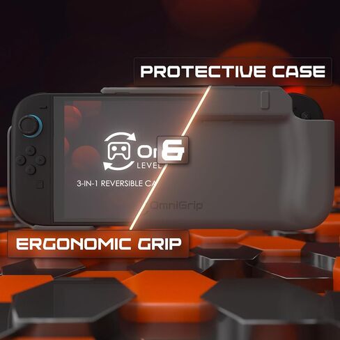 OmniGrip 3-in-1 Reversible Case, Grip, & Cart Storage Accessory Compatible With The Nintendo Switch 2 (Black) in Saudi Arabia