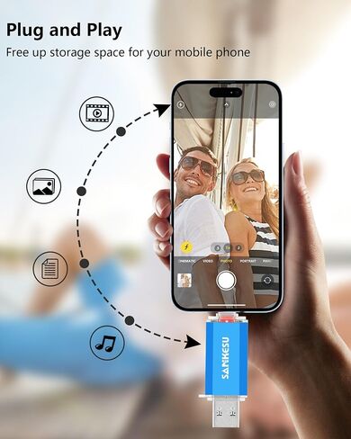 2 حزمة محرك أقراص فلاش USB C سعة 128 جيجابايت بسرعة 120 ميجابايت/ثانية، 3.0 محرك القفز USB-A ونوع C OTG، محرك إبهام مزدوج للكمبيوتر/الكمبيوتر المحمول/الهاتف الخلوي والكمبيوتر اللوحي من النوع C (فضي/أزرق) in Kuwait