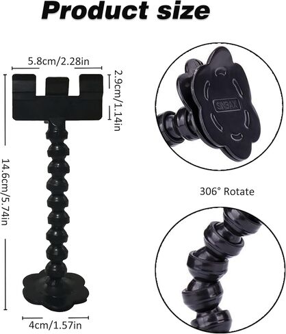 أداة سيلفي للحيوانات الأليفة، مشبك حلوى سيلفي للكلاب، حامل حلوى سيلفي للكلاب والقطط، أداة كاميرا ذات عدسة تبدو للكلاب، عصا سيلفي عالمية للحيوانات الأليفة مع دوران 360 درجة لقضبان سيلفي للحيوانات الأليفة ودعامات التصوير (أسود) in Kuwait