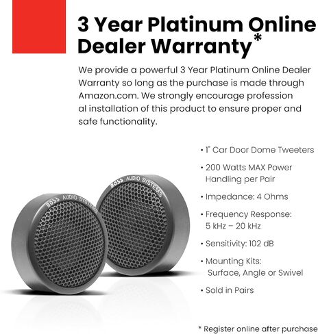 BOSS Audio Systems TW18 Tweeters (Pair), 200 Watts, 1 Inch Polyimide Dome in Kuwait