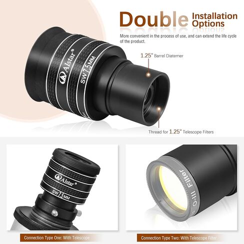 Alstar 1.25" 7.5mm 58-Degree Planetary Eyepiece for Telescope in Saudi Arabia