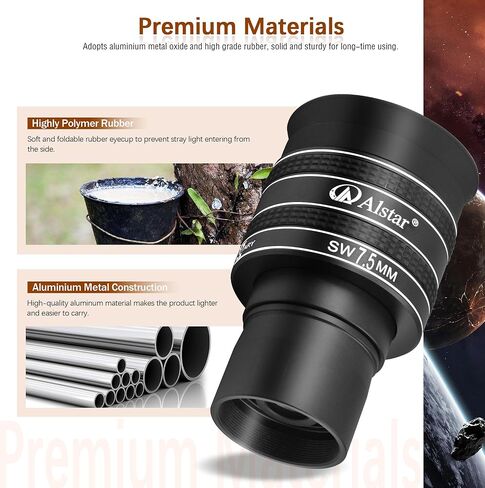 Alstar 1.25" 7.5mm 58-Degree Planetary Eyepiece for Telescope in Saudi Arabia