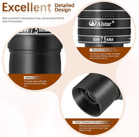 Alstar 1.25" 7.5mm 58-Degree Planetary Eyepiece for Telescope in Saudi Arabia