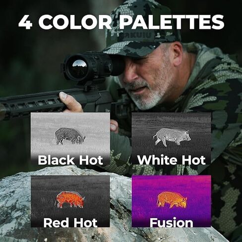 نطاق التصوير الحراري AGM Global Vision Rattler V2 للصيد، دقة عالية مع بصريات حرارية عالية الحساسية، مقاوم للماء ومتين، يتضمن أهدافًا حرارية وقطعة قماش للتنظيف in Kuwait