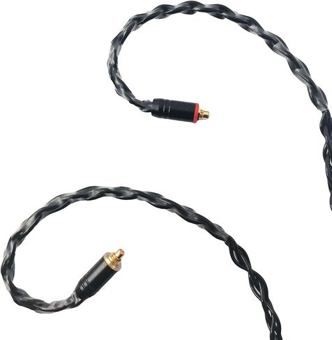 كابل بديل لسماعات الأذن HiFi 8 كور مطلي بالفضة والنحاس لسماعات Shure SE315 SE846 SE425 TIN Audio T2 Pro T3 (أسود، MMCX 4.4 مم) in Saudi Arabia