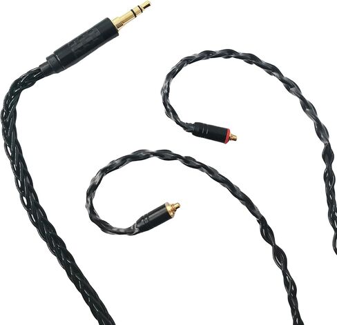 كابل بديل لسماعات الأذن HiFi 8 كور مطلي بالفضة والنحاس لسماعات Shure SE315 SE846 SE425 TIN Audio T2 Pro T3 (أسود، MMCX 4.4 مم) in Saudi Arabia