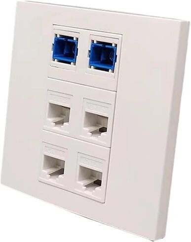 4-Prong CAT6 RJ45 إيثرنت LAN موصل لوحة الحائط 86x86 مللي متر مع 2 منافذ SC UPC الألياف SC-SC لوحة الشبكة الإناث in Kuwait