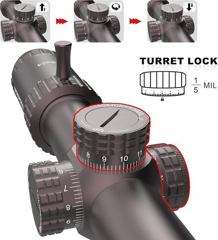 VICTOPTICS 1-6x24 30 مم أنبوب المستوى البؤري الثاني Riflescope مضيئة باللونين الأحمر والأخضر MIL شبكاني LPVO نطاق بندقية صفر إعادة ضبط قفل البرج مع حلقات نطاق ويفر للصيد التنافسي التكتيكي in Kuwait