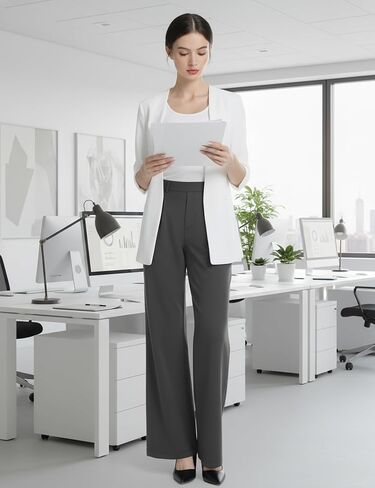V VOCNI Women Dress Pants Wide Leg Work Pants High Waist Business Casual Stretchy Dressy Trousers Office Slacks in Saudi Arabia