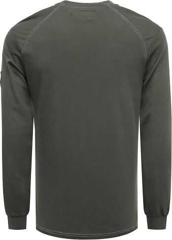 BOCOMAL Men's FR Henley Shirt Flame Resistant 5.5oz Cotton Long Sleeve Workwear UL NFPA2112 CAT2 Welding Tee in Saudi Arabia