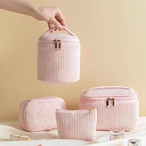 Women's Makeup Bag, Velvet Corduroy Makeup Bag, Elegant Clutch, Lipstick Organizer, Suitable for Travel, Parties, and Everyday Use. in Saudi Arabia