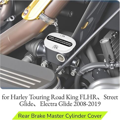 Black Rear Brake Master Cylinder Cover for Harley Touring Road King FLHR、Street Glide、Electra Glide 2008-2019 in Saudi Arabia