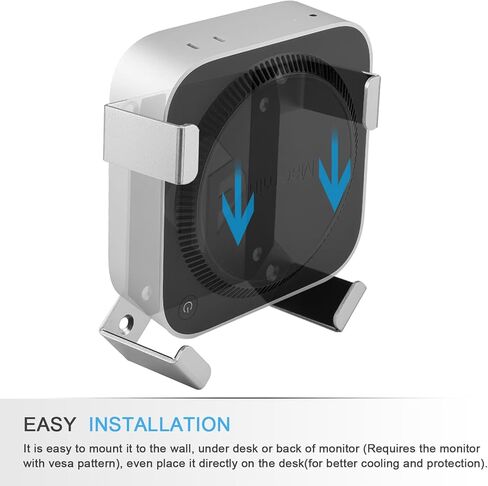 حامل IFCASE Mac mini M4 Pro، خلف الشاشة، أسفل المكتب، حامل تثبيت على الحائط لجهاز Mac mini M4/M4 Pro 2024 حامل متوافق مع VESA مع وسادة مضادة للخدش (أسود) in Kuwait