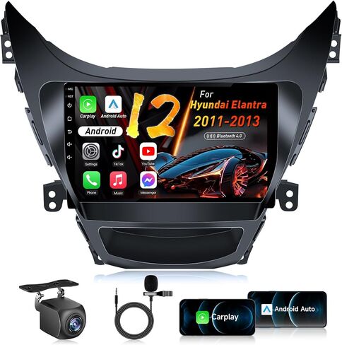 4Core + 64G ROM راديو ستيريو للسيارة Hyundai Elantra 2011 2012 2013: راديو 9 بوصة مع شاشة تعمل باللمس 1280 * 800 وحدة رئيسية بديلة DSP ستيريو تلقائي مع نظام تحديد المواقع بلوتوث واي فاي، كاميرا احتياطية in Kuwait