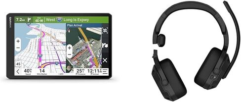 Garmin dēzl™ OTR1020, Extra-Large High-Res 10" GPS Truck Navigator, Custom Truck Routing,Satellite Imagery,Community-Shared Loading Docks, Dual-Orientation Display and Dezl headset 210 (010-02870-00) in Saudi Arabia