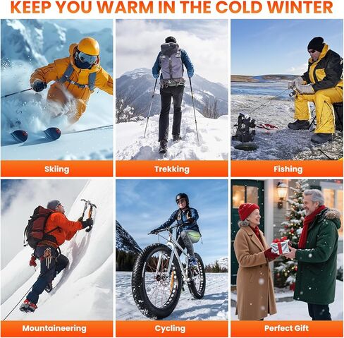 جوارب حرارية للرجال والنساء، قابلة لإعادة الشحن، قابلة للغسل، بطارية 6000 مللي أمبير في الساعة، جوارب حرارية شتوية مع 4 مستويات تسخين للصيد والتخييم والمشي لمسافات طويلة والتزلج وصيد الأسماك وركوب الدراجات والعمل في الهواء الطلق in Kuwait