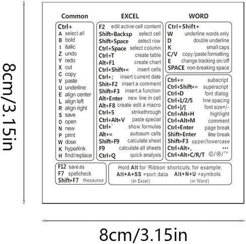 Shortcut Sticker - Reference Guide Keyboard Shortcuts, Ideal for Work from Home(Clear) in Saudi Arabia