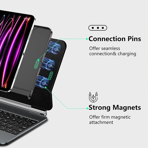 حافظة مغناطيسية رفيعة لجهاز iPad Pro/iPad Air 11 بوصة (M2/M3)، غطاء رفيع للغاية وخفيف الوزن من ألياف الكربون، متوافق مع لوحة المفاتيح السحرية ويدعم Apple Pencil 2 الشحن اللاسلكي in Kuwait