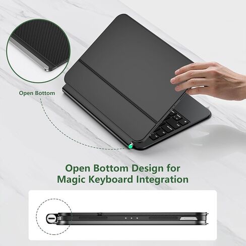 حافظة مغناطيسية رفيعة لجهاز iPad Pro/iPad Air 11 بوصة (M2/M3)، غطاء رفيع للغاية وخفيف الوزن من ألياف الكربون، متوافق مع لوحة المفاتيح السحرية ويدعم Apple Pencil 2 الشحن اللاسلكي in Kuwait