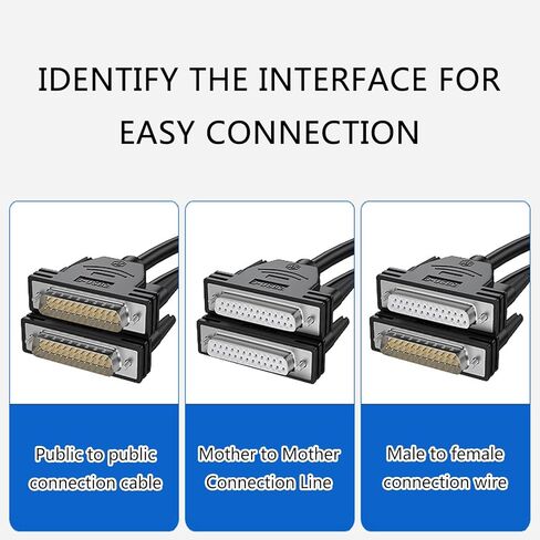 سلك بيانات DB25 كابل تمديد ذكر وأنثى 26AWG طابعة مقاومة للحرارة كابل تمديد سلك بيانات الكمبيوتر كابل بيانات طابعة الكمبيوتر in Kuwait