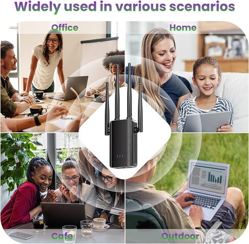موسع واي فاي، تغطية 8600 قدم مربع، يدعم أكثر من 45 جهاز، مع منفذ إيثرنت، آمن وسهل الإعداد in Kuwait