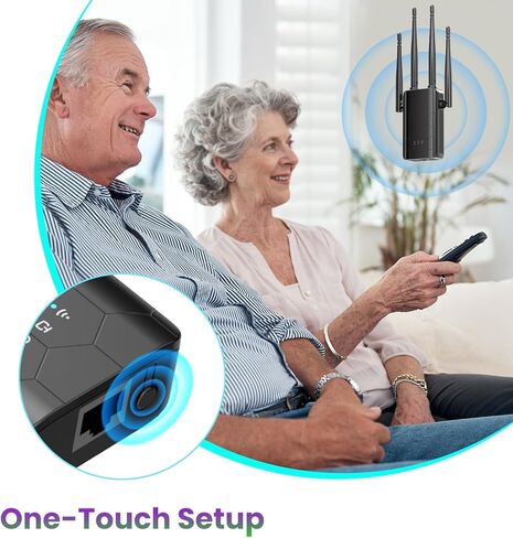 موسع واي فاي، تغطية 8600 قدم مربع، يدعم أكثر من 45 جهاز، مع منفذ إيثرنت، آمن وسهل الإعداد in Kuwait