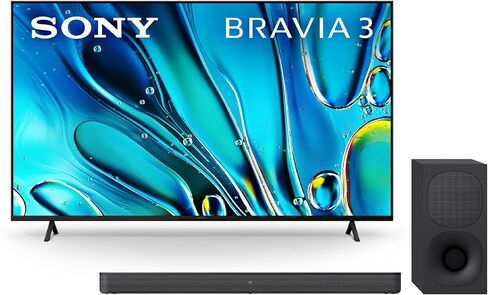 Sony 65 Inch 4K Ultra HD TV BRAVIA 3 LED Smart Google TV with Dolby Vision HDR and Exclusive Features for Playstation®5 (K-65S30), 2024 Model & Sony HT-S400 2.1ch Soundbar in Saudi Arabia
