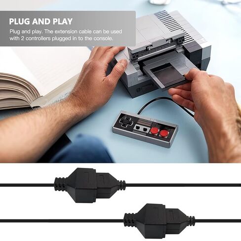 Qblahip 2-Pack 1.8M/6FT كابل تمديد وحدة التحكم البديلة لنظام نينتندو الترفيهي NES in Kuwait