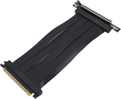 Yunseity PCIE 5.0 Riser Cable, 128GB / s Speed Flexible Extender Card Extension Port 90 Degree Adapter, PCIE 5.0 X16 GPU Graphics Card Extension Cable for 4090 Ti, 20cm, Black in Saudi Arabia