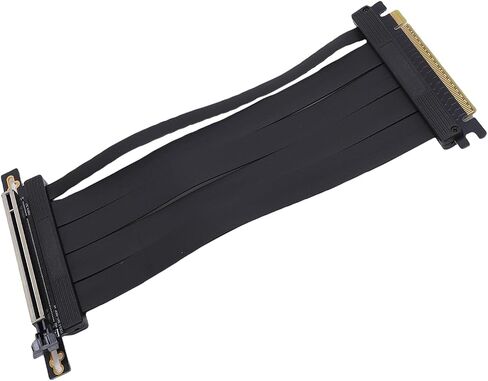 Yunseity PCIE 5.0 Riser Cable, 128GB / s Speed Flexible Extender Card Extension Port 90 Degree Adapter, PCIE 5.0 X16 GPU Graphics Card Extension Cable for 4090 Ti, 20cm, Black in Saudi Arabia