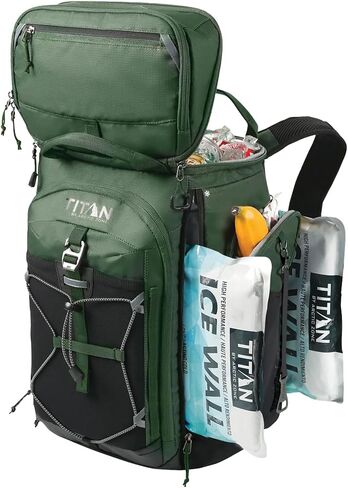 26 CANS T.I.T.A.N. by Arctic-Zone Super Foam and Leak Proof Backpack Cooler - Army Green in Saudi Arabia