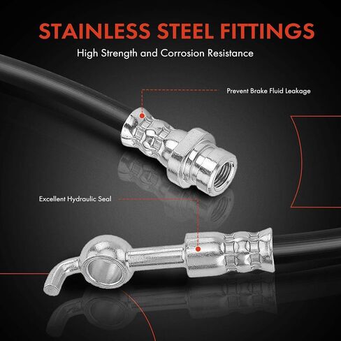 A-Premium Front Passenger Brake Hydraulic Hose Compatible with Kia Models - Rondo 2007 2008 2009 2010 - Replace# 587321D000DS in Saudi Arabia