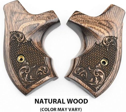 Altamont - S&W J Round Revolver Grips - Boot - Real Wood Gun Grips fit Smith & Wesson J Frame Round Butt .38 Special and 9mm Revolvers - Made in USA in Saudi Arabia
