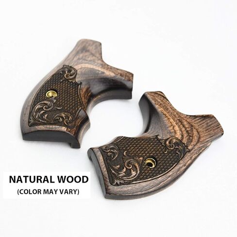 Altamont - S&W J Round Revolver Grips - Boot - Real Wood Gun Grips fit Smith & Wesson J Frame Round Butt .38 Special and 9mm Revolvers - Made in USA in Saudi Arabia